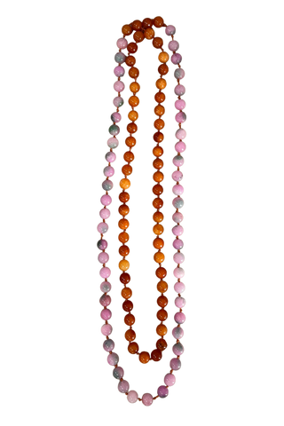 The Liv Beaded Layering Necklace, Persimmon Lilac