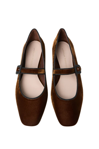 Loeffler Randall Ginger Mary Jane Flat, Dark Brown