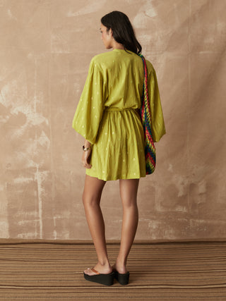 BOTEH Solene Sequin Robe Dress, Chartreuse