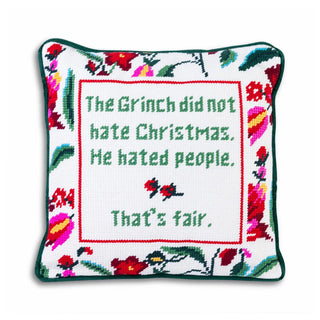 Furbish Studio Needlepoint Pillow, The Grinch