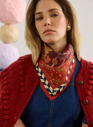 TS Hunter Bell Scarf, Birds of a Feather Maroon