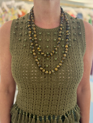 The Liv Beaded Layering Necklace, Tigers Eye