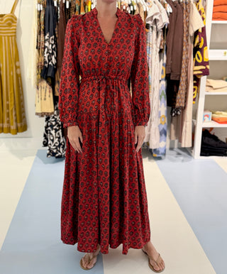 Love Tomas Frances 4 Basque Dress, Lantern Flower Rouge