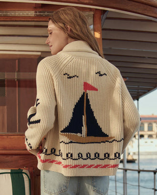 The Great The Sailboat Lodge Cardigan, Cream