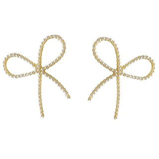 Pearl Statement Bow Earrings