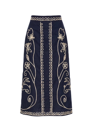 Cleobella Sorina Midi Skirt, Black