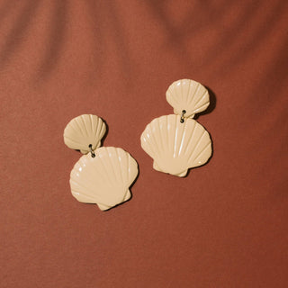 Sunshine Tienda Dangle Earrings, Double Shell