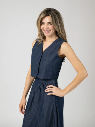 Beau & Ro Trellis Top, Indigo