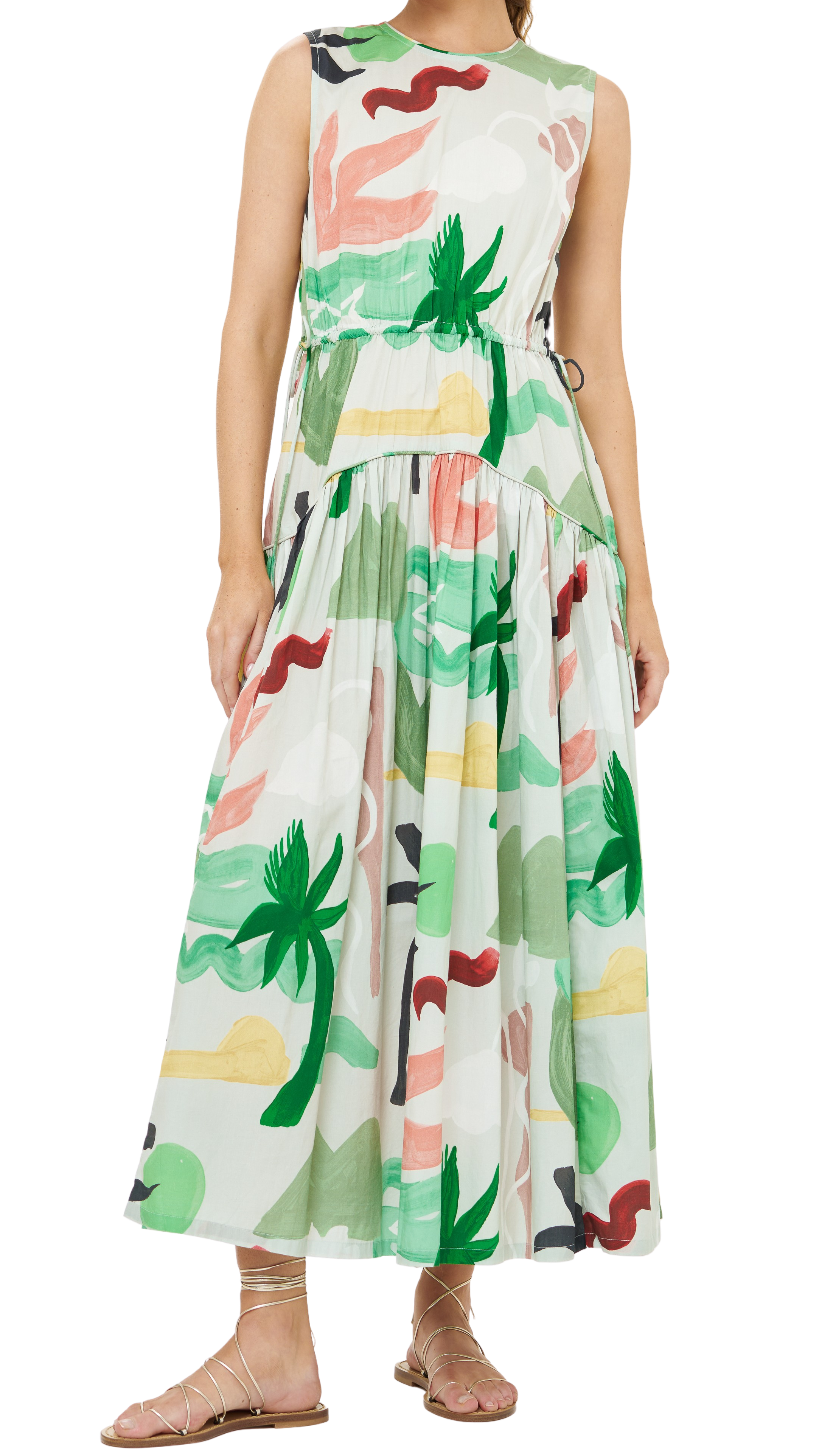 Oliphant Sleeveless Piped Maxi, Paradiso Petal L Oliphant Sleeveless Piped Maxi, Paradiso Petal L