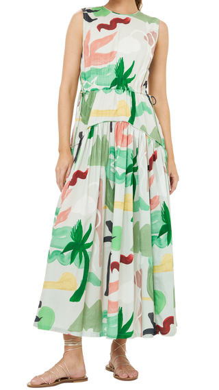 Oliphant Sleeveless Piped Maxi, Paradiso Petal