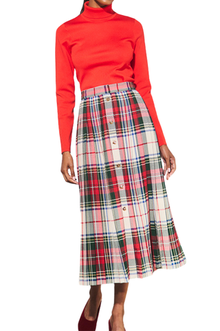 Hunter Bell Harlan Skirt, Kensington Plaid Crimson