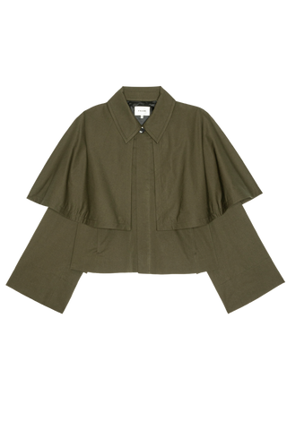 Frame The Paddock Cape Jacket, Military Green