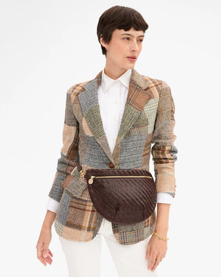 Clare V. Grande Fanny, Chocolate Woven Zig-Zag