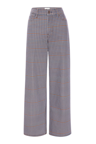 Frame LE Slim Palazzo, Chestnut Houndstooth