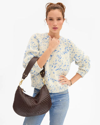 Clare V. Moyen Messenger, Chocolate Woven Zig-Zag