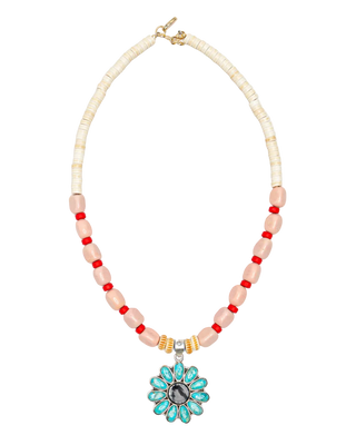 Gather Goods Turquoise Flower Necklace