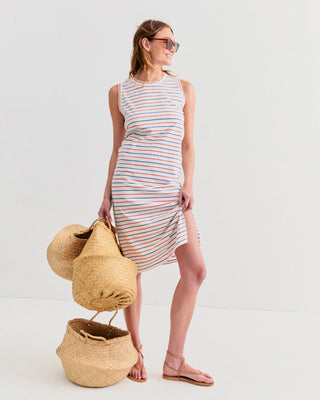 Kule The Tank Dress, White Blue Poppy Pinstripe
