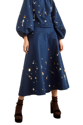 TS Hunter Bell Ida Skirt, Atelier Splatter Navy