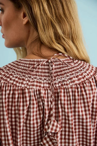 TS Hunter Bell Hayes Top, Cotswold Check Rust