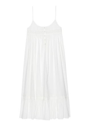 The Great The Eyelet Ruffle Tank Night Dress, True White