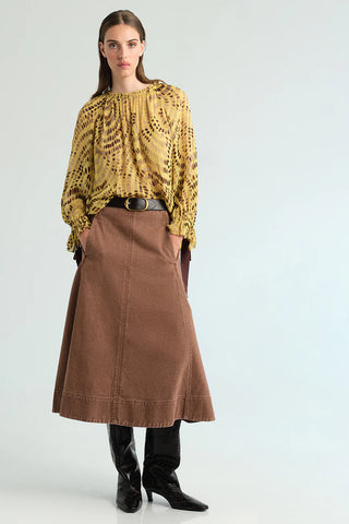 Cara Cara Aisha Skirt, Taupe Denim