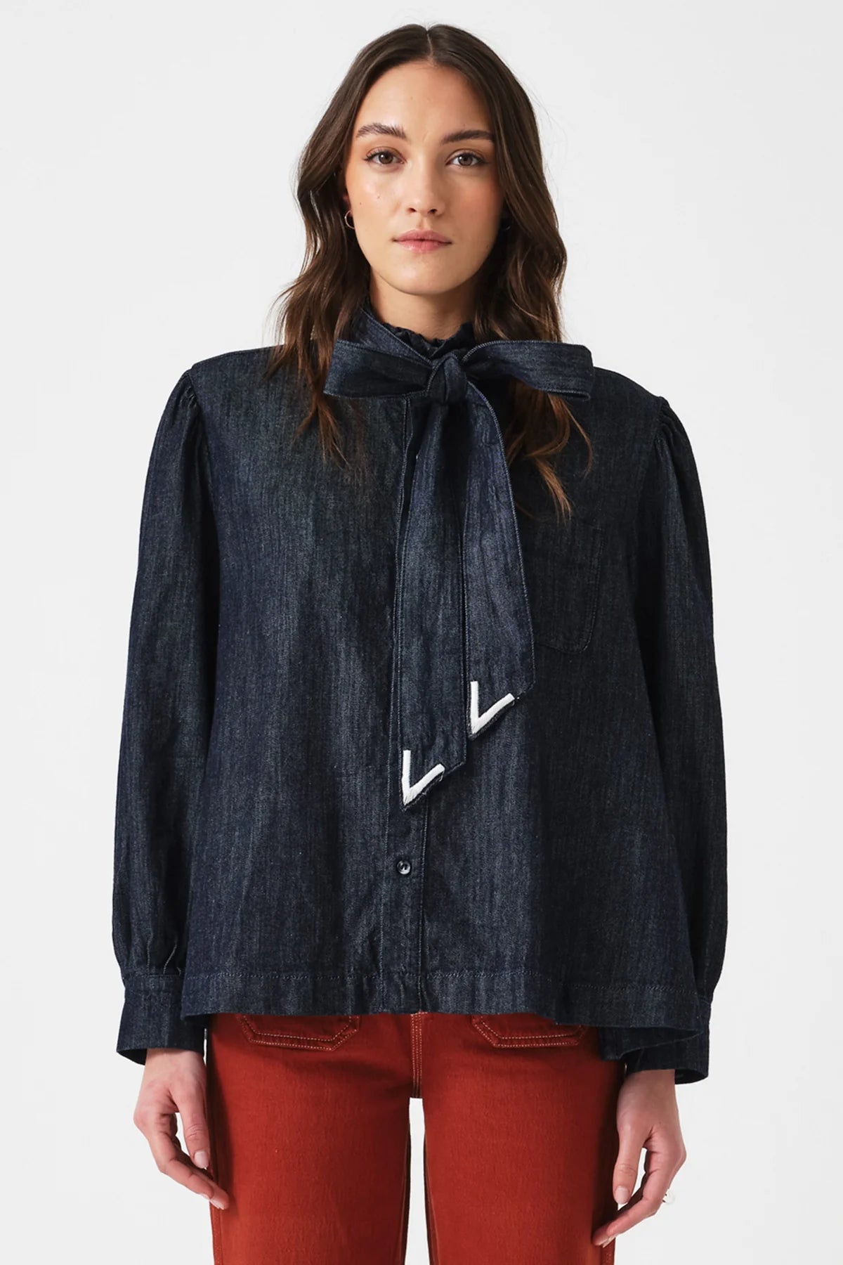 Seventy + Mochi Poet Blouse, Pacific Blue – Monkee's of