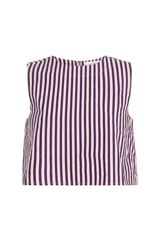 Livro Crop Top, Lilac Pinstripe