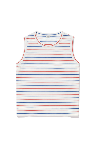 Kule The Tank, White Blue Poppy Pinstripe