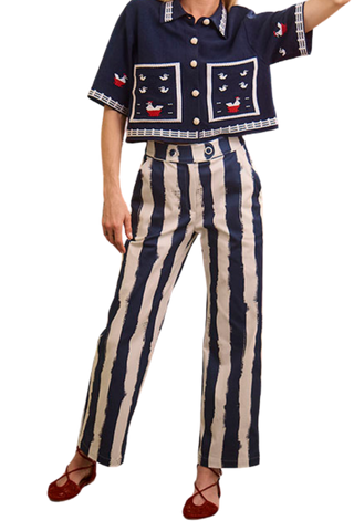Hunter Bell Juno Pant, Lighthouse Stripe Navy