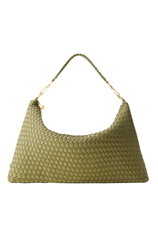 Naghedi Porto Medium Half-Moon Bag, Bottle Green