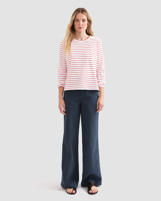 Kule The Modern Long, White Poppy Pinstripe