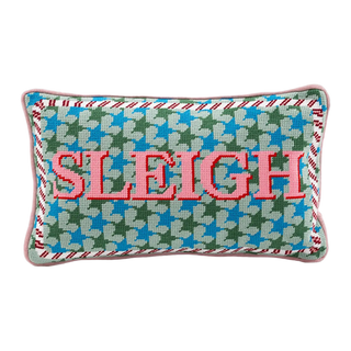Furbish Studio Needlepoint Pillow, Sleigh