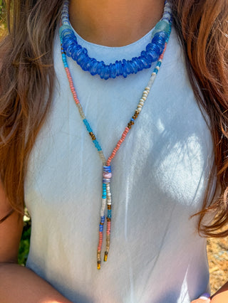 Twine & Twig Classic 18" Ring Necklace, Blue
