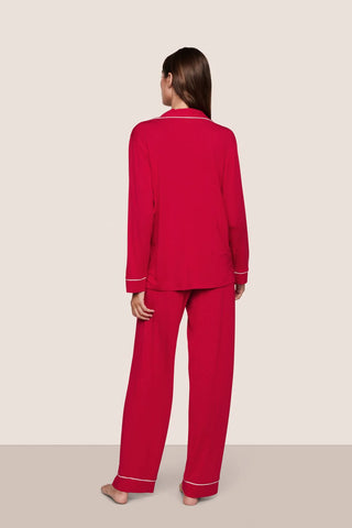 Eberjey Gisele Modal Long PJ Set, Holiday Red
