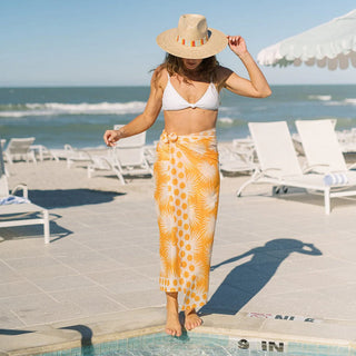 Sunshine Tienda Sarong, Gold Palm Geo with Gold Dot