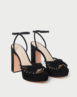 Loeffler Randall Rivka Leather Knot Platform Sandal, Black