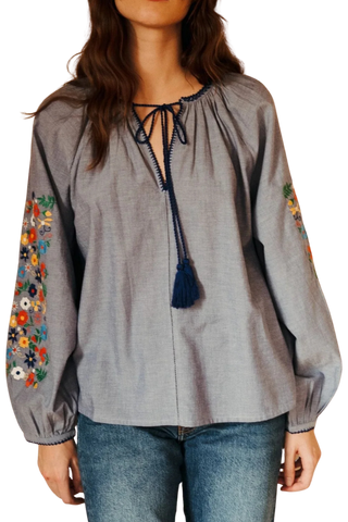 Mille Lara Top, Garden Embroidery