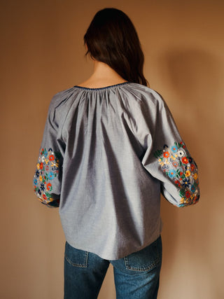 Mille Lara Top, Garden Embroidery