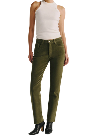 DL1961 Cate Slim Straight High Rise 30", Pine Corduroy