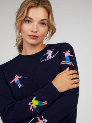Cocoa Cashmere Ski Slope Jumper, Navy