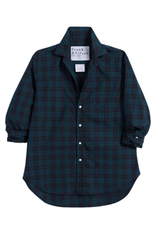 Frank & Eileen Relaxed Button-Up Shirt, Green Black Blue Plaid