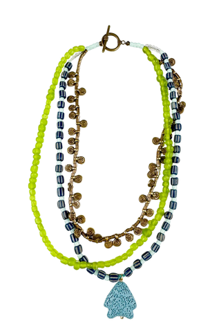 Twine & Twig Layered 18" Pendant Necklace, Seabreeze Fish