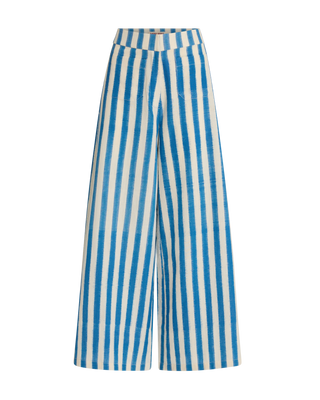 Emporio Sirenuse Adele Ikat Stripes Trousers, Sapphire