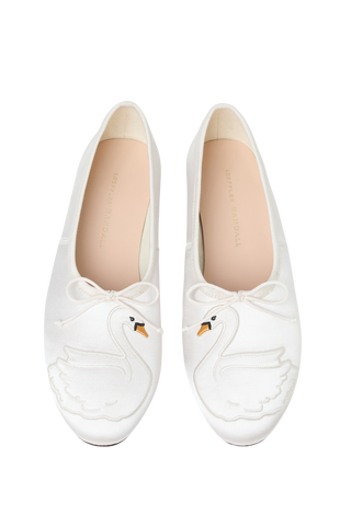 Loeffler Randall Landon Ballet Flat, Swan Motif Cream