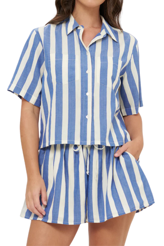 Oliphant Parker Top, Solana Blue