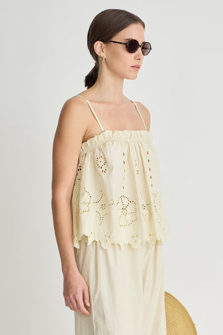 Apiece Apart Embroidered Cami Top, Ecru