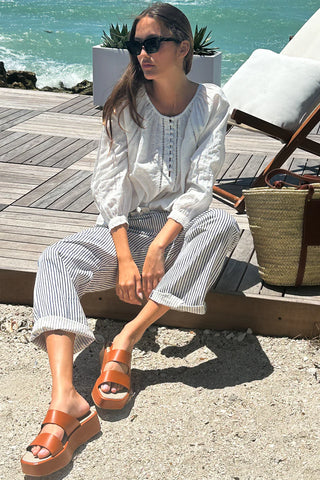 Love Tomas Family Cargo Pant, Indigo Stripe Organic