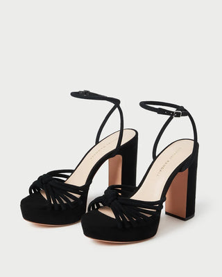 Loeffler Randall Rivka Leather Knot Platform Sandal, Black