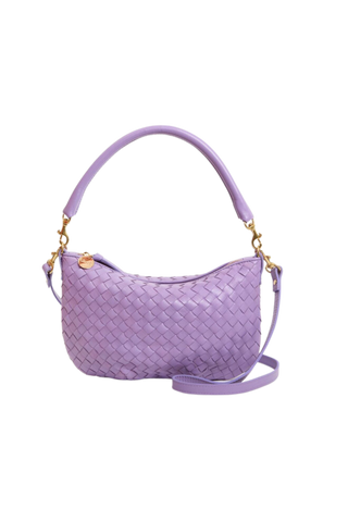 Clare V. Petit Moyen Messenger Medium Woven, Jacaranda