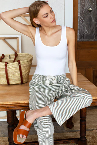 Love Tomas Family Cargo Pant, Moss Stripe Organic